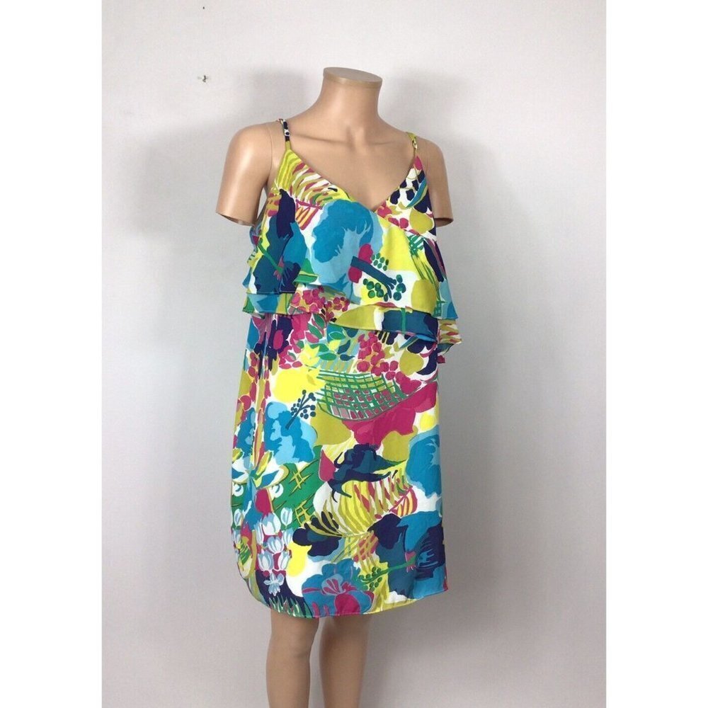 J Crew Floral Ruffle Summer Dress Womens 14